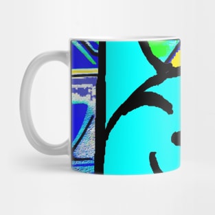 graffiti korean blue kitty cat Mug